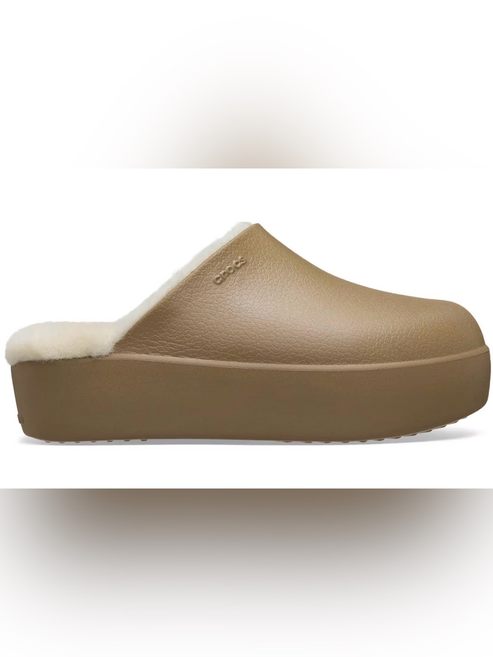Crocs size 8 Brown Cozy Fleece-Lined One Piece Slippers